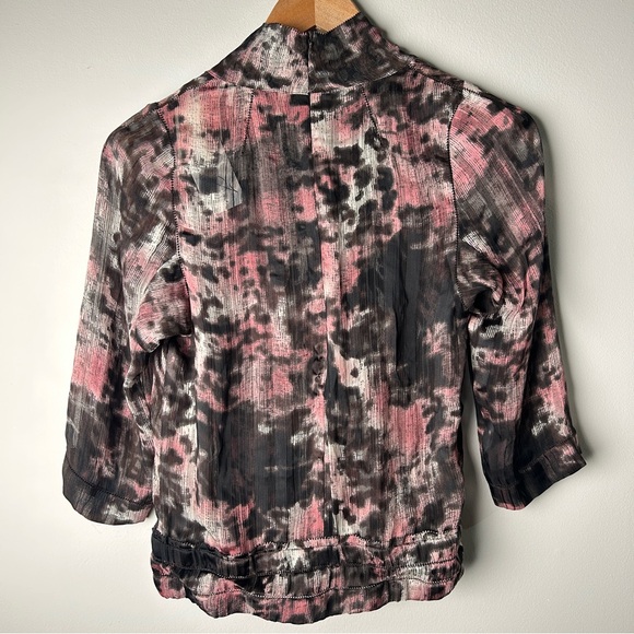 Byron Lars Beauty Mark Designer Sample NWTs Pink and Black Women's Blouse Size 2 - Picture 2 of 10